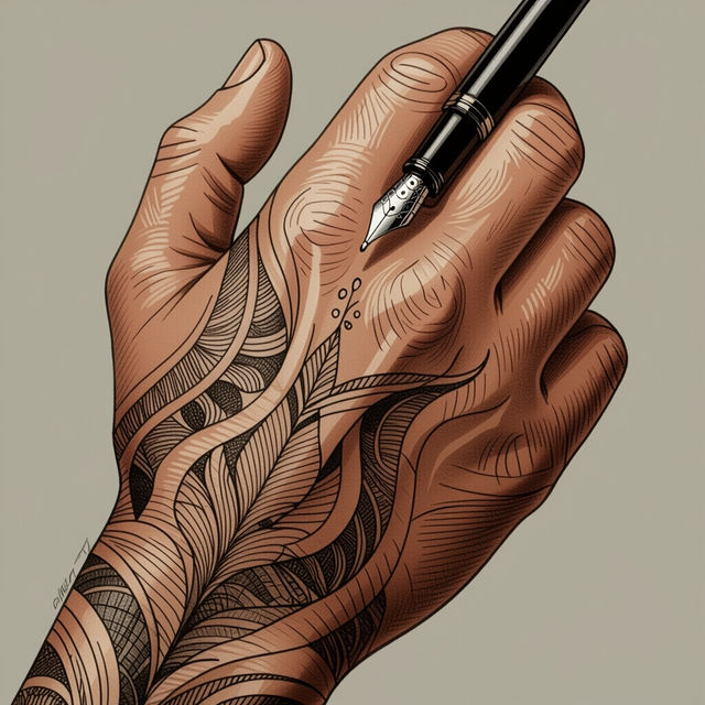 Cool Drawing On Hand With Pen gallery