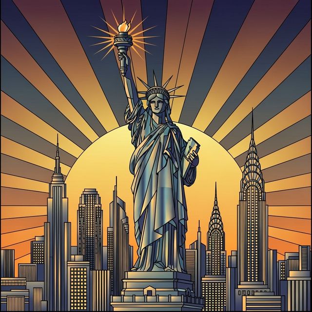 Generate a Statue Of Liberty Drawing With AI gallery
