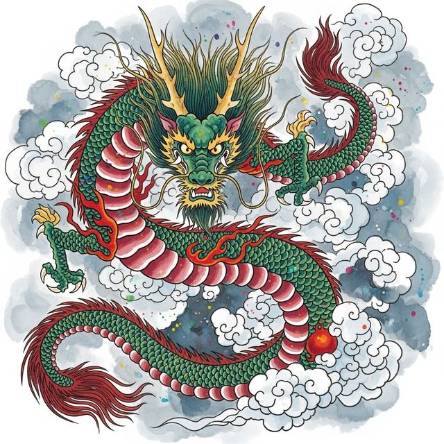 Chinese Dragon Drawings Created With AI gallery