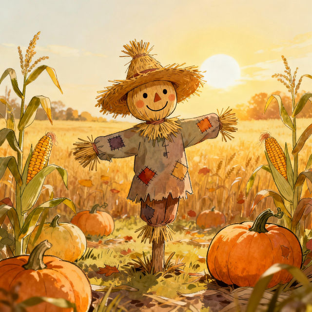 Easy Scarecrow Drawings gallery