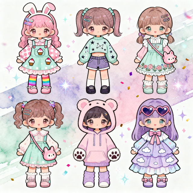 Cute Outfits Drawings - Made With AI gallery