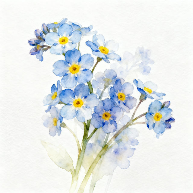 Forget Me Not Drawings - AI Generated gallery