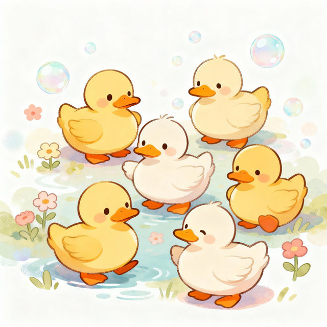 Cute Ducks Drawing gallery