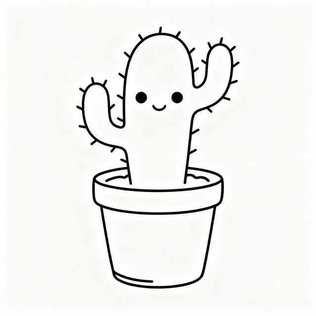 Simple Cactus Drawings gallery