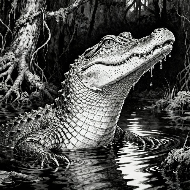 Alligator Drawings - AI Generated gallery