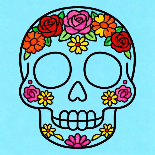 Dia De Los Muertos Drawing - Easy AI Art gallery