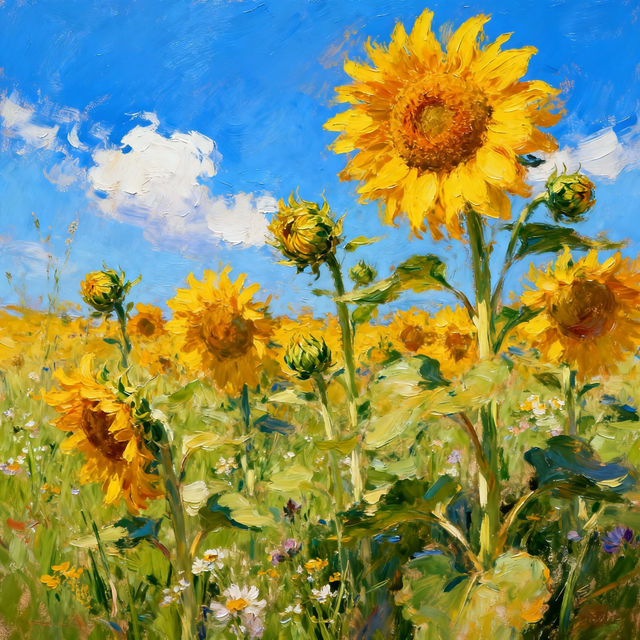 Drawing Sunflowers - AI Art gallery