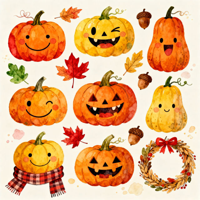 Pumpkins Drawings - AI Art gallery