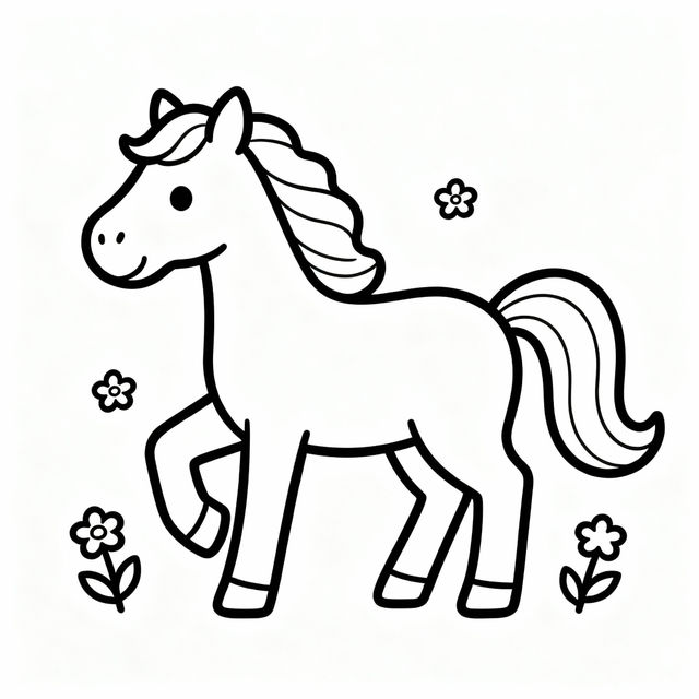 Horse Pictures To Color - AI Generated gallery