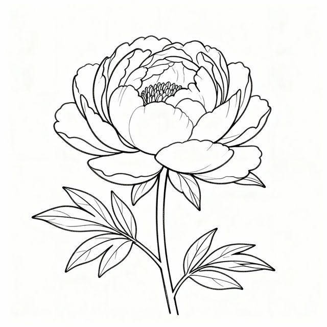 Peony Drawing Easy gallery