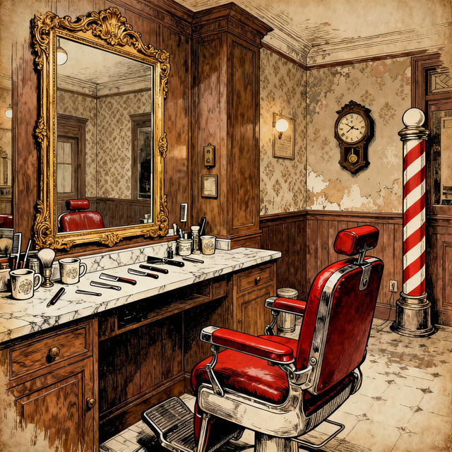 Barber Drawings - AI Generated gallery