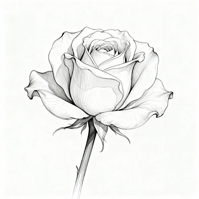 Rose Flower Drawing Easy gallery