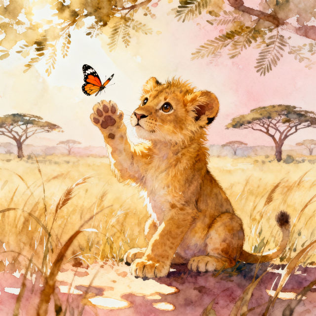 Lion Cub Drawings - AI Generated gallery