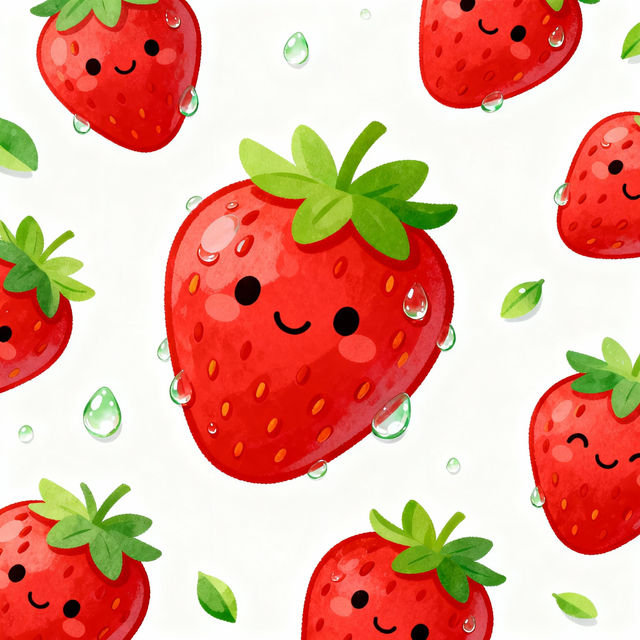Cute Strawberry Drawings - AI Generated gallery