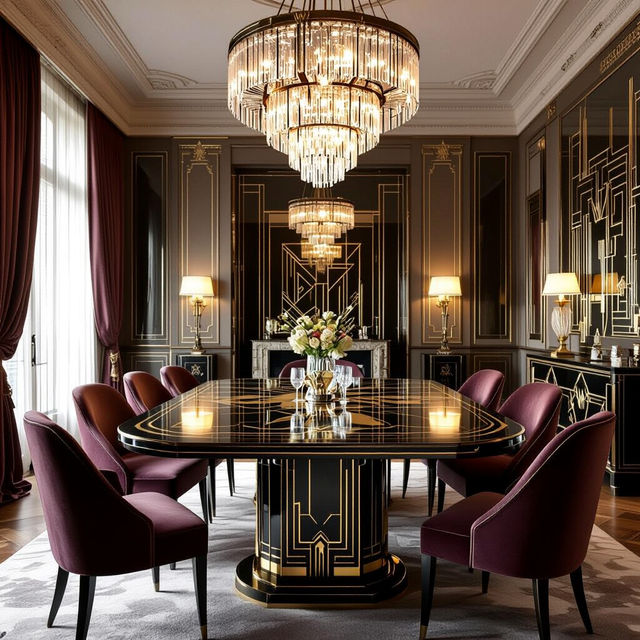 Art Deco Dining Tables - AI Generated gallery