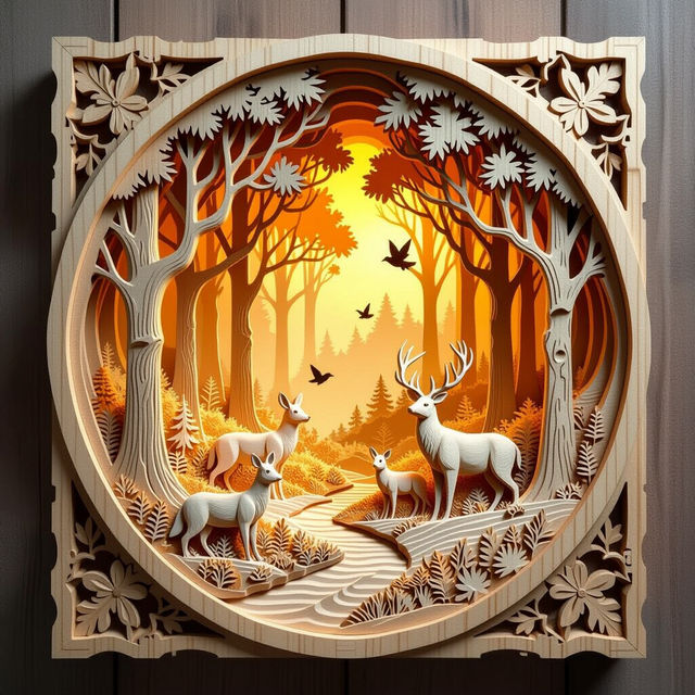 Layered Wood Art - AI Generated gallery