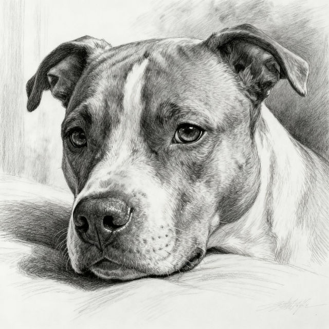 Pitbull Drawings - AI Generated Art gallery