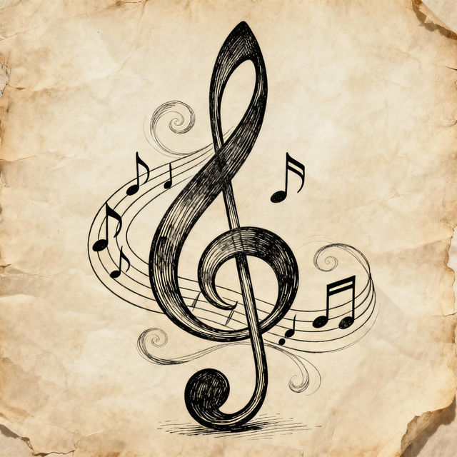 Music Note Drawings - AI Generated Art gallery