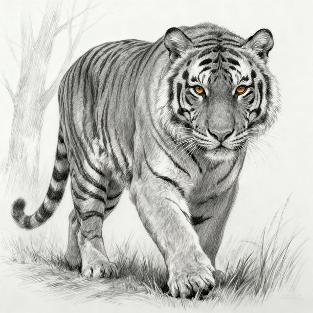 Siberian Tiger Drawings - AI Generated Art gallery