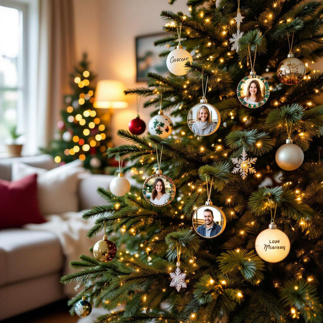 Christmas Ornaments With Pictures - AI Generated gallery