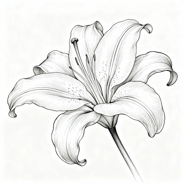Lily Flower Drawings - AI Generated Art gallery