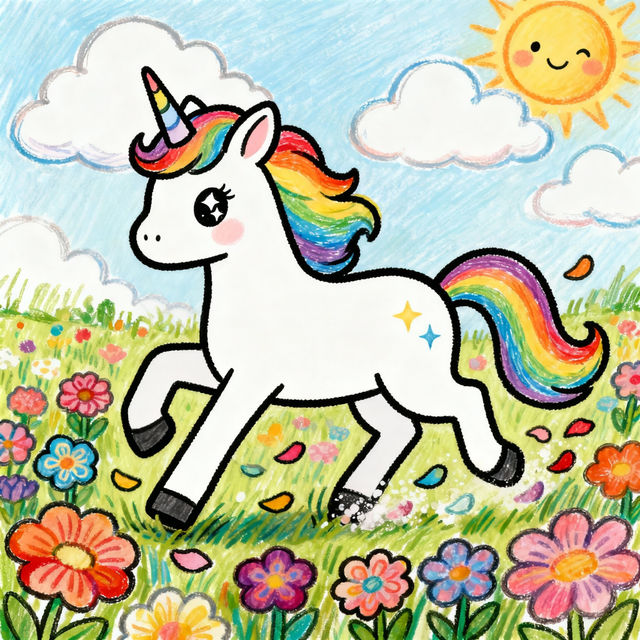 Unicorn Cartoon Drawings gallery