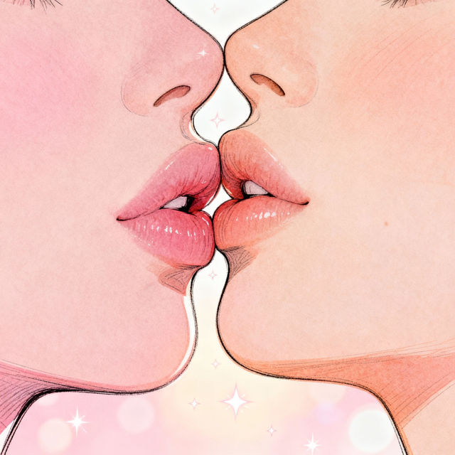 Kissing Lips Drawing gallery