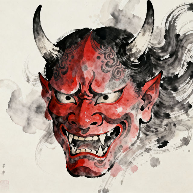 Hannya Mask Drawings - AI Generated gallery