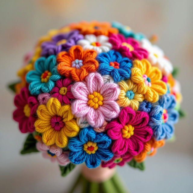 Yarn Art Flowers - AI Generated gallery