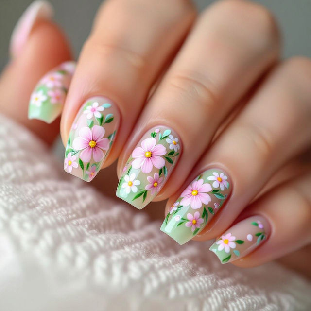 Easy Flower Nail Art Designs gallery