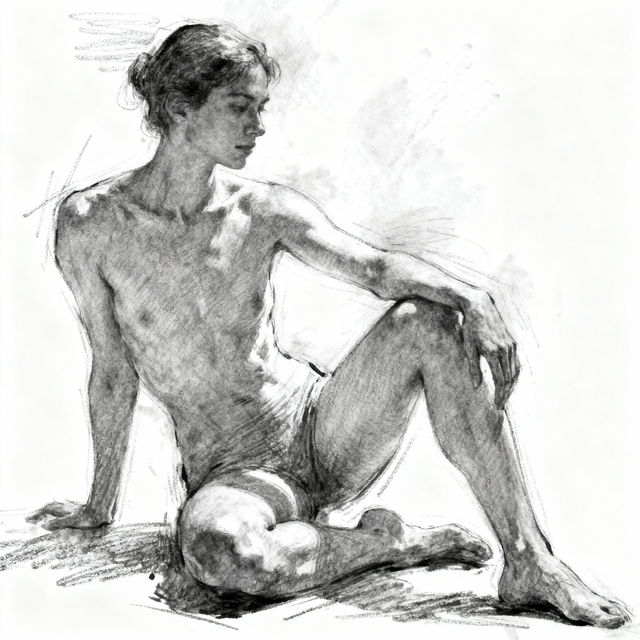 Sitting On Knees Pose Drawing gallery