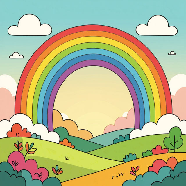 Rainbow Pictures To Color gallery