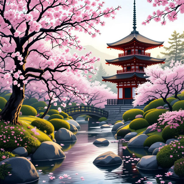 Cherry Blossom Wall Art - AI Generated gallery