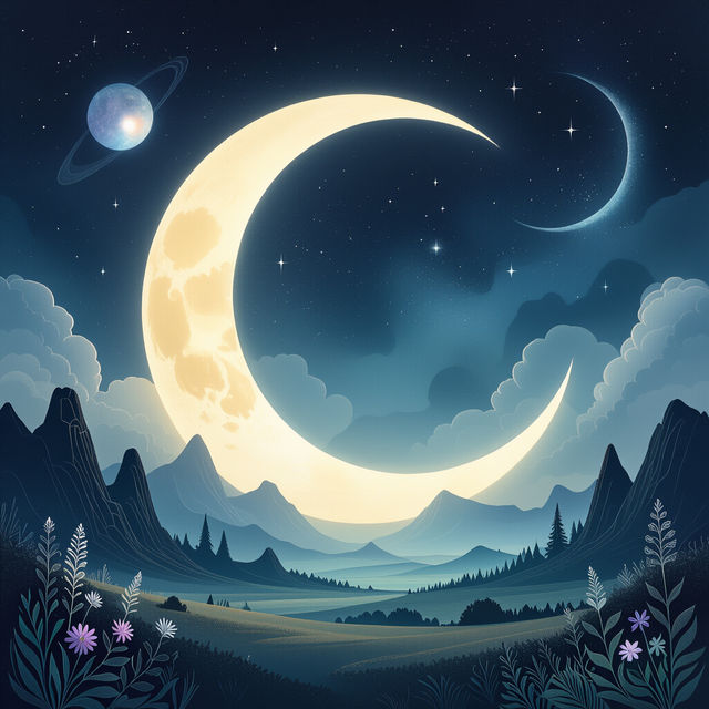 Drawing Moon Art - AI Generated gallery