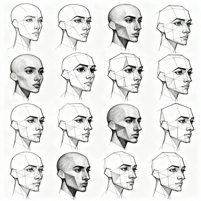 Head Shape Drawing - AI Generated gallery