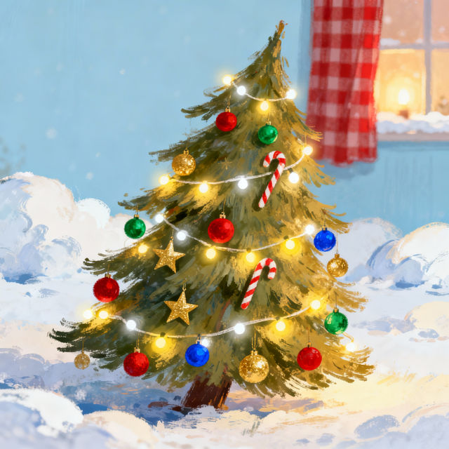 Christmas Tree Drawing - AI Generated gallery