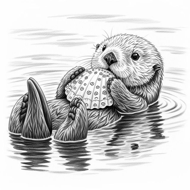 Sea Otter Drawings Created With AI gallery