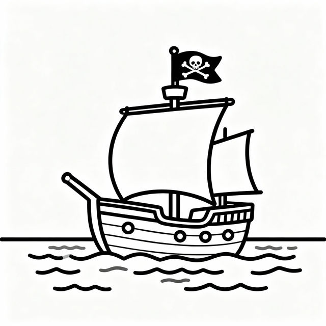 Easy Pirate Ship Drawing gallery