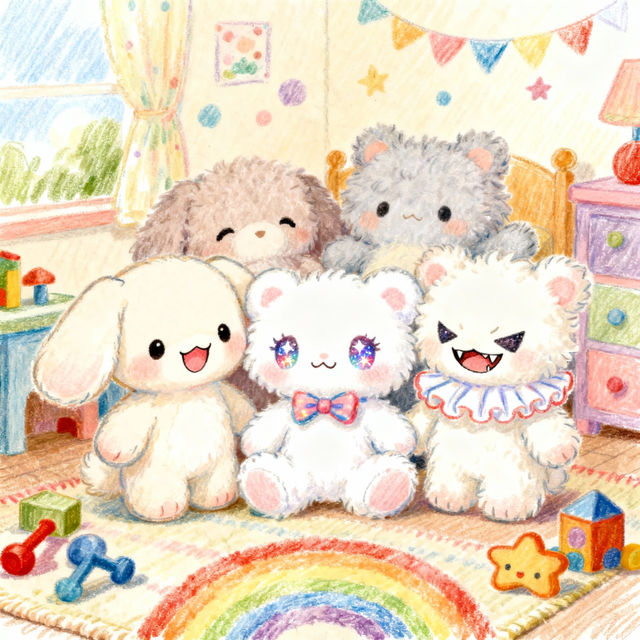 Stuffed Animal Drawings - AI Generated gallery