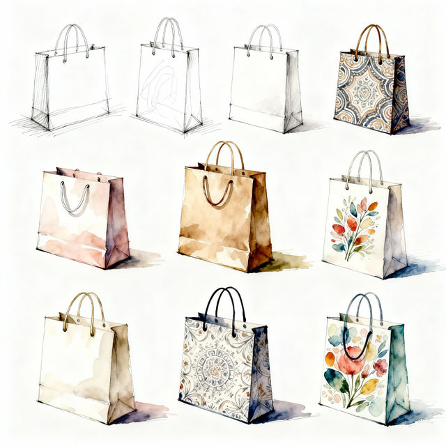Shopping Bag Drawings - Created with AI gallery