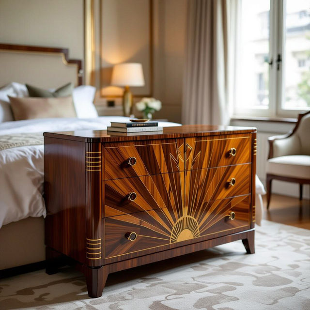 1920s Art Deco Waterfall Dresser gallery