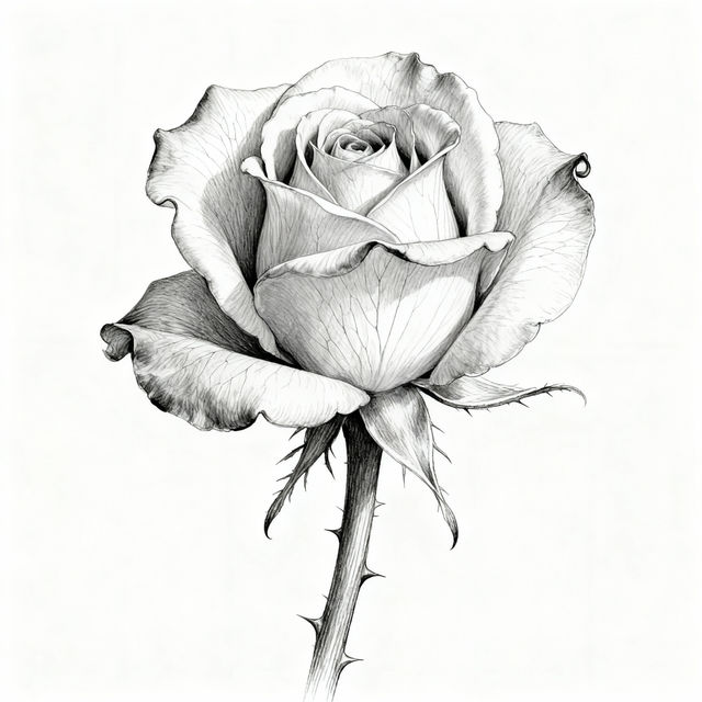 Rose Sketch Drawings - AI Generated Art gallery