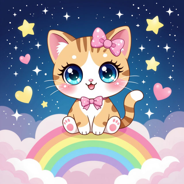 Chibi Cute Kawaii Cat Wallpaper gallery