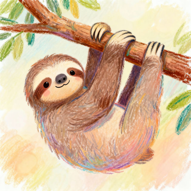 Cute Sloth Drawings - Made With AI gallery
