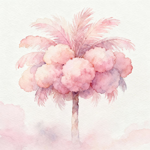 Pink Palm Puff Drawings - AI Generated Art gallery