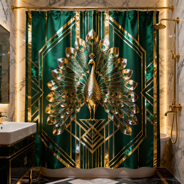 Art Deco Shower Curtains - AI Generated Designs gallery