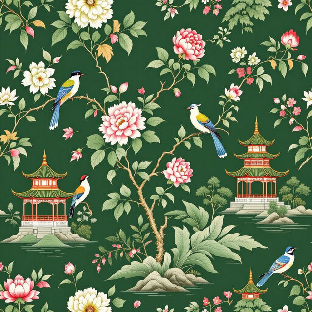 Green Chinoiserie Wallpaper Designs gallery