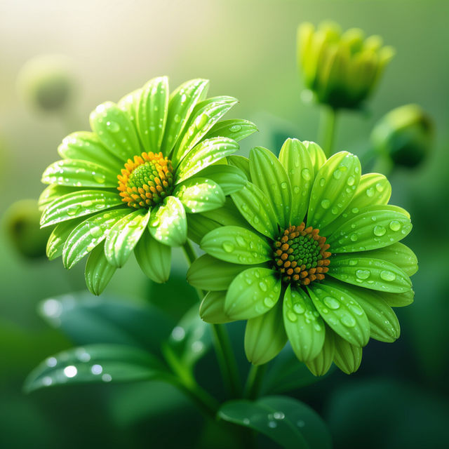 Green Flower Wallpaper - Made With AI gallery