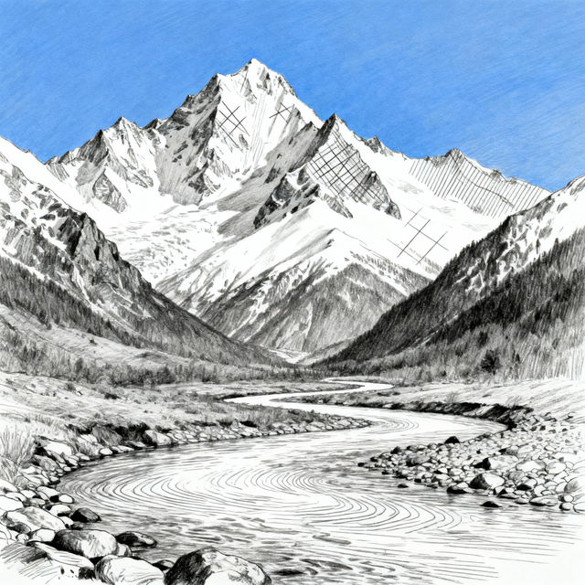 Mountain Drawings - AI Generated Art gallery