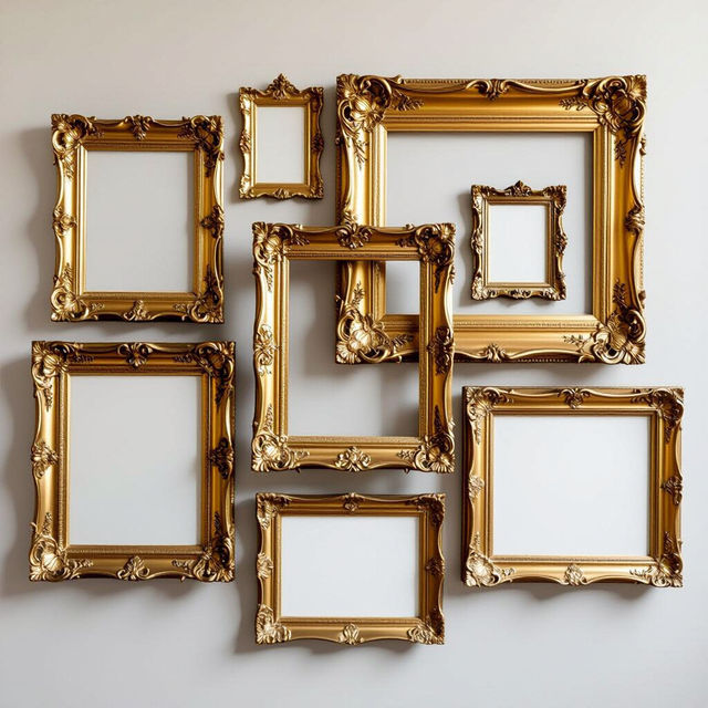 Gold Picture Frames for Walls - AI Generated gallery